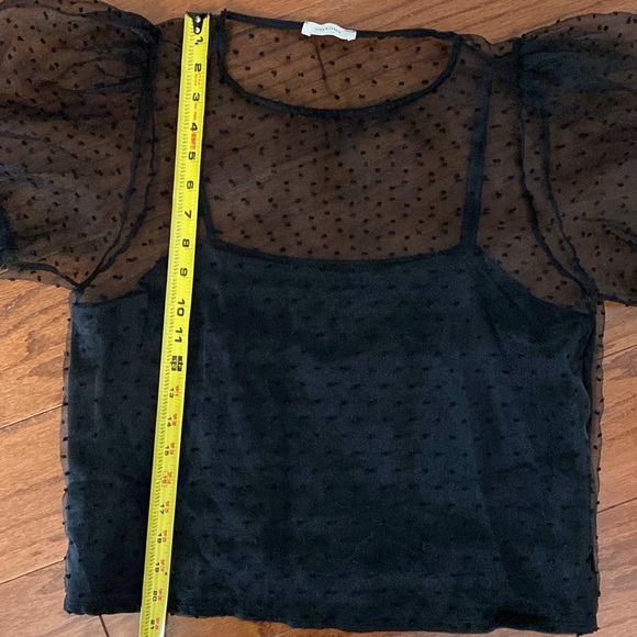 Tiny Willow black sheer crop top with attached cami - Size Medium - Picture 10 of 10